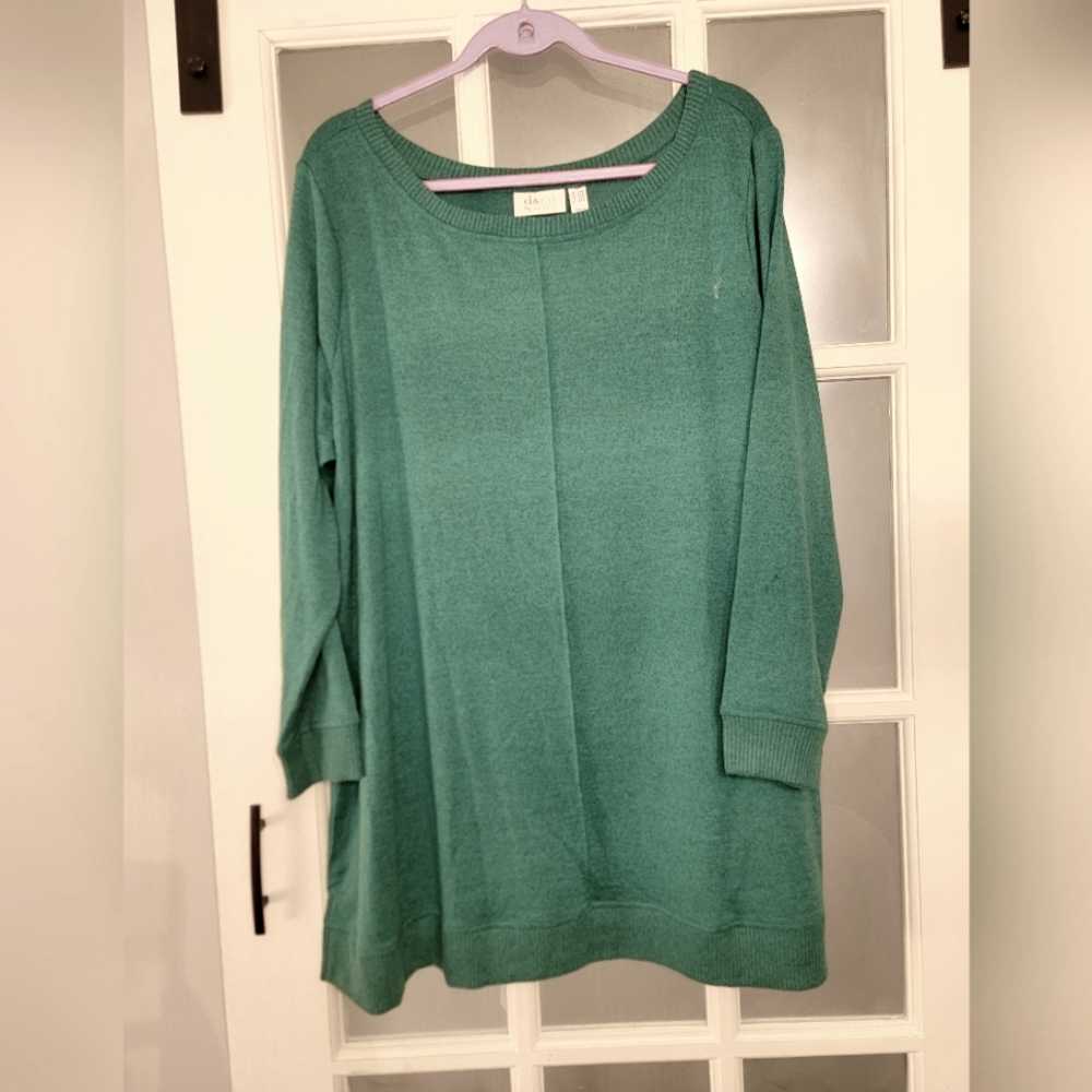 D & Co. Active Stretchy Comfy Oversized Knit Blouse Size 2XP NWOT